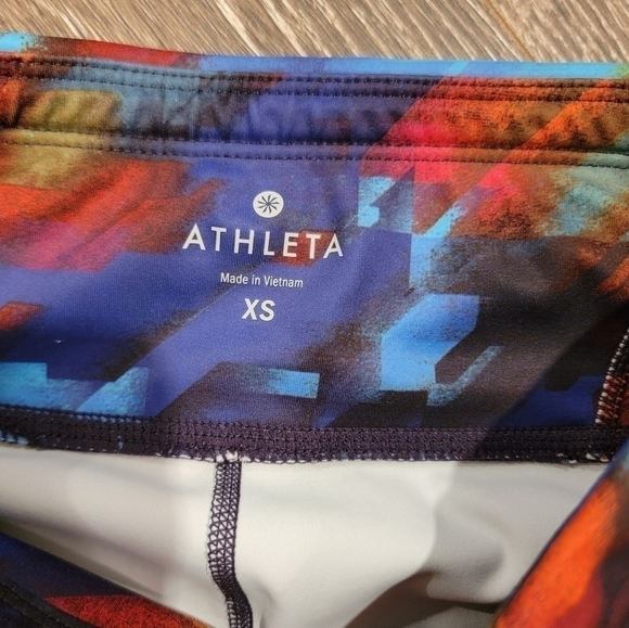 Athleta Sonar Color Burst Multi color yoga fitness leggings Size XS - Picture 7 of 10